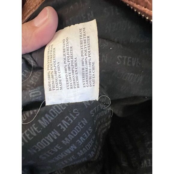 STEVE‎ MADDEN XL Travel/Gym Bag Faux Leather Color Bronze - Picture 11 of 13